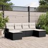 vidaXL 6-delige Loungeset met kussens poly rattan zwart
