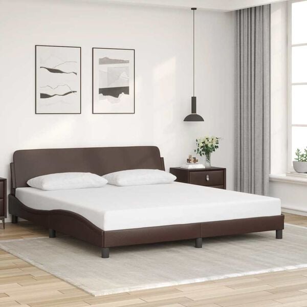 vidaXL Bedframe "Dover" kunstleer bruin 180x200 cm