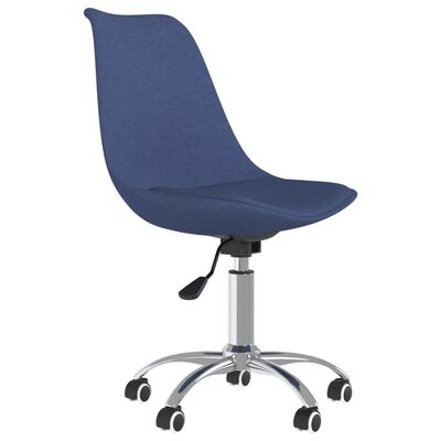 vidaXL Eetkamerstoelen 2 st draaibaar stof blauw