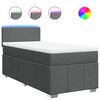 vidaXL Boxspring met matras stof donkergrijs 80x200 cm
