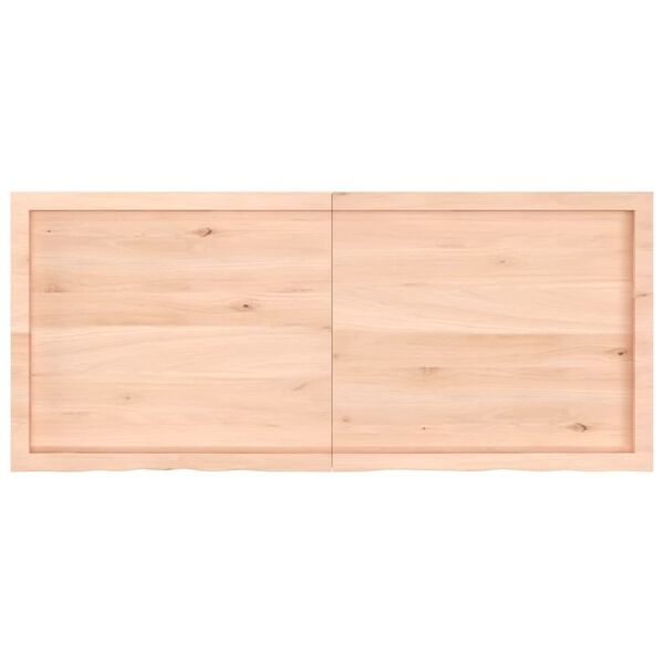 vidaXL Wandschap 140x60x(2-6) cm onbehandeld massief eikenhout