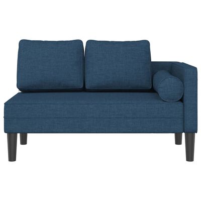 vidaXL Chaise longue met kussens stof blauw