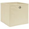 vidaXL Opbergboxen 10 st 28x28x28 cm nonwoven stof cr&egrave;mekleurig