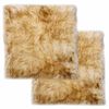 vidaXL Stoelkussens 2 st 40x40 cm echt schapenvacht gem&ecirc;leerd bruin