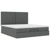 vidaXL Ottoman bed met matras 180x200cm stof donkergrijs