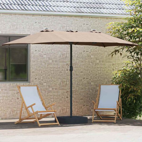 vidaXL Tuinparasol Taupe 385 x 209 x 244 cm Stof