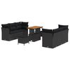 vidaXL Tuin Sofa Set 9 st Zwart poly rattan