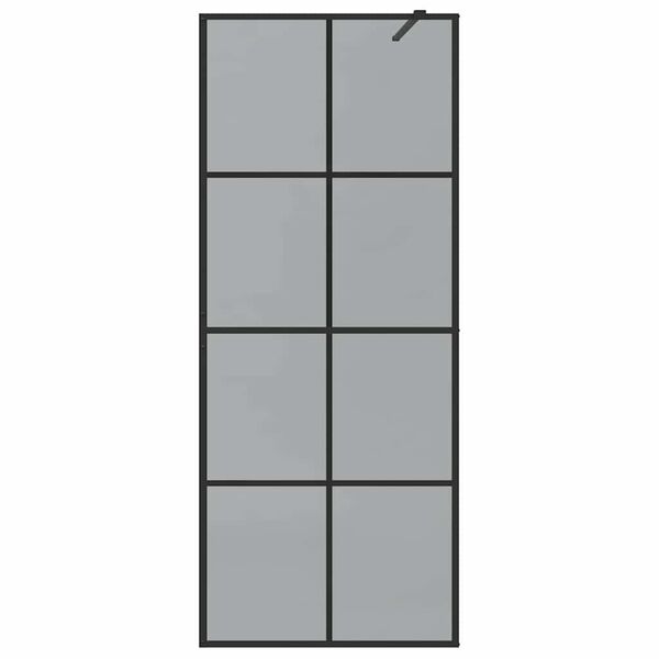 vidaXL Inloop Douche Wand Zwart 80 x 195 cm gehard glas