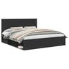 vidaXL Bedframe met hoofdeinde Zwart 200 x 200 cm Massief grenenhout