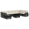 vidaXL Tuinbankenset 11 st Zwart en Cream Wit poly rattan