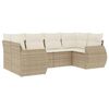vidaXL 6-delige Loungeset met kussens poly rattan beige