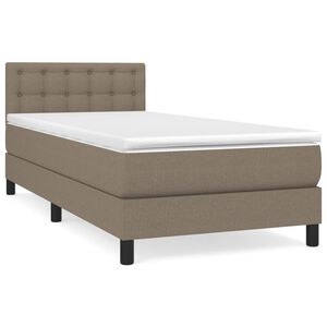 vidaXL Boxspring met matras stof taupe 80x200 cm