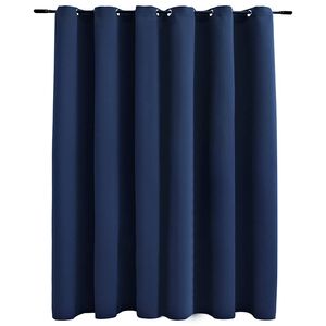 vidaXL Gordijn verduisterend met metalen ringen 290x245 cm blauw