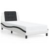vidaXL Bedframe met LED zonder matras "Zadar" wit en zwart 90x190 cm
