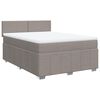 vidaXL Boxspring met matras stof taupe 140x200 cm