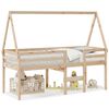 vidaXL Hoogslaper met bedhuis massief grenenhout 80x200 cm
