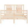 vidaXL Bedframe met hoofdbord massief hout