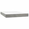 vidaXL Pocketveringmatras medium 140x190x20 cm fluweel lichtgrijs