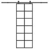 vidaXL Schuifdeur met beslag 76x205 cm ESG-glas en aluminium