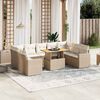 vidaXL 10-delige Loungeset met kussens poly rattan beige