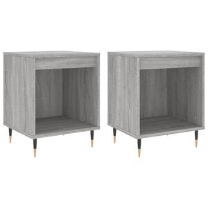 vidaXL Nachtkastjes 2 st 40x35x50 cm bewerkt hout grijs sonoma eiken