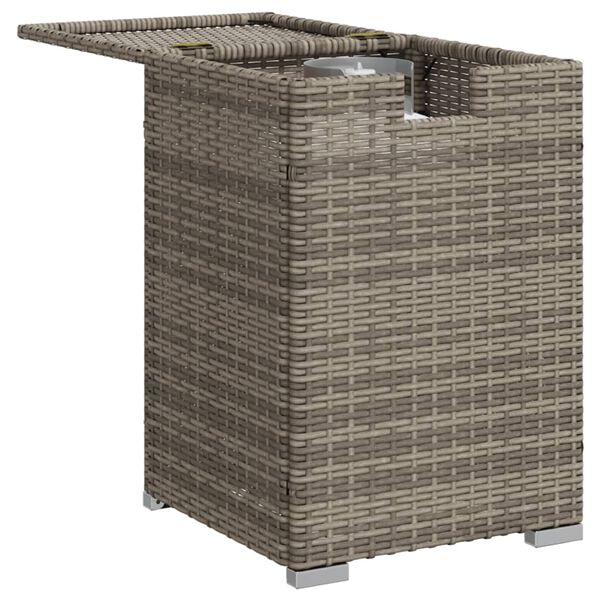 vidaXL Afdekkast voor propaangasfles 40x40x60 cm Poly Rattan grijs