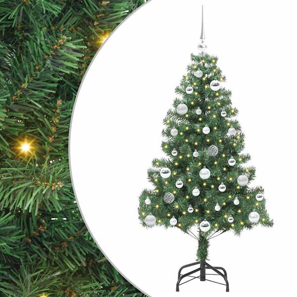 vidaXL Kerstboom met 150 LED met standaard Groen 150 cm PVC