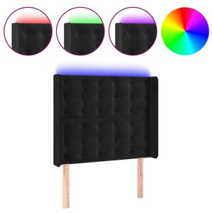 vidaXL Hoofdbord LED 83x16x118/128 cm fluweel zwart