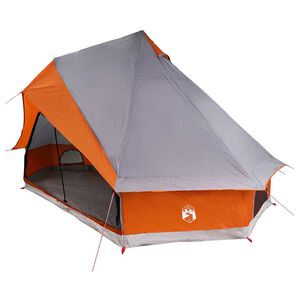 vidaXL Tipi Tent 8-persoons Grijs en Oranje taft