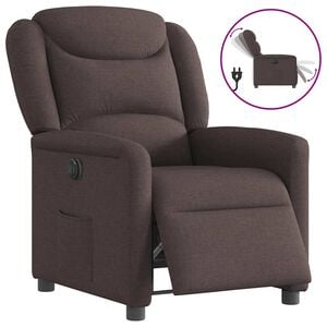 vidaXL Fauteuil verstelbaar elektrisch stof donkerbruin