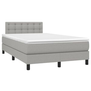 vidaXL Boxspring met matras stof lichtgrijs 120x190 cm