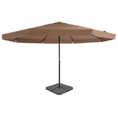 vidaXL Parasol met draagbare voet taupe