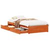 vidaXL Bedframe met lade met wiel 2 st Wasbruin Massief Vurenhout