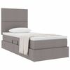 vidaXL Opslag bed met matras met matras Taupe 90 x 190 cm Polyester