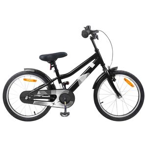 vidaXL Kinderfiets 18 Inch voor 5-7 jaar Zwart