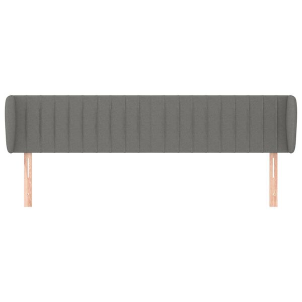 vidaXL Hoofdbord met randen 203x23x78/88 cm stof donkergrijs