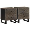 vidaXL Nachtkastjes 2 st 40x33x46 cm massief mangohout zwart
