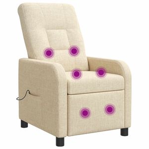 vidaXL Massage Recliner Cr&egrave;mekleurig Stof