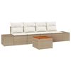 vidaXL Tuinbankenset 5 st Beige en Cr&egrave;me poly rattan