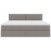 vidaXL Opbergbed met LED met matras Taupe 160 x 200 cm Polyester