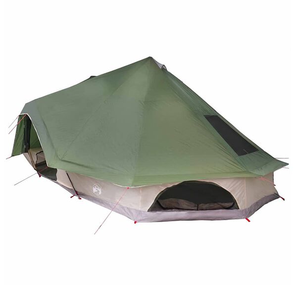 vidaXL Familie Tipi Tent met dak Groen 680 x 430 x 270 cm