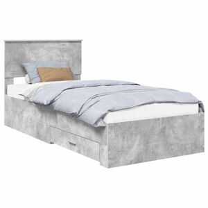 vidaXL Bedframe met hoofdeinde Beton Grijs 90 x 200 cm Bewerkt hout
