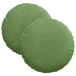 vidaXL Zitkussens 2 st Fluweel Lichtgroen &Oslash;30 x 13 cm