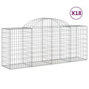 vidaXL Schanskorven 18 st gewelfd 200x50x80/100 cm ijzer