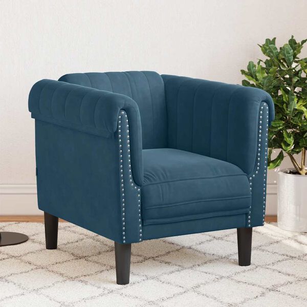 vidaXL Fauteuil fluweel blauw