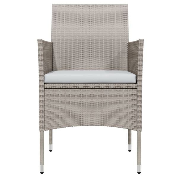 vidaXL 7-delige Tuinset met kussens beige en zwart