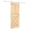 vidaXL Schuifdeur Natuurlijk en Wit 80 x 210 cm Massief Grenenhout