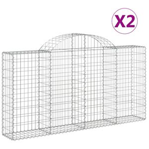 vidaXL Schanskorven 2 st gewelfd 200x30x100/120 cm ijzer