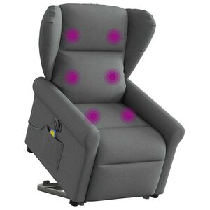 vidaXL Sta-op-massagestoel elektrisch verstelbaar stof donkergrijs