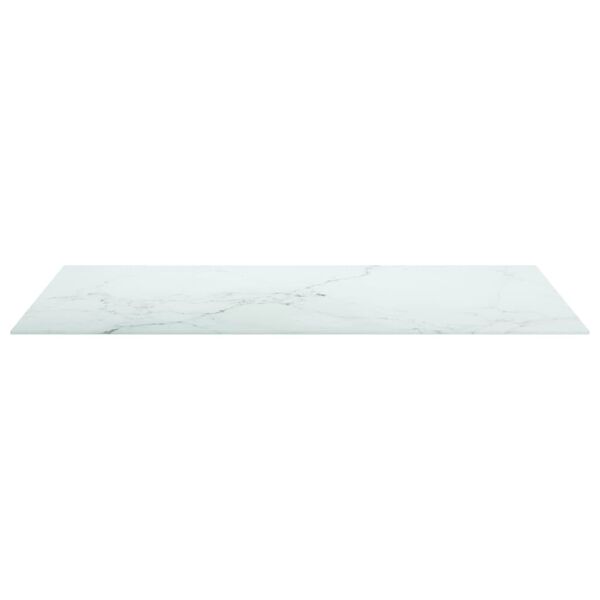 vidaXL Tafelblad 120x62 cm 8 mm gehard glas met marmeren design wit